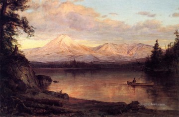 Vista del paisaje del Monte Katahdin Río Hudson Iglesia Frederic Edwin Pinturas al óleo